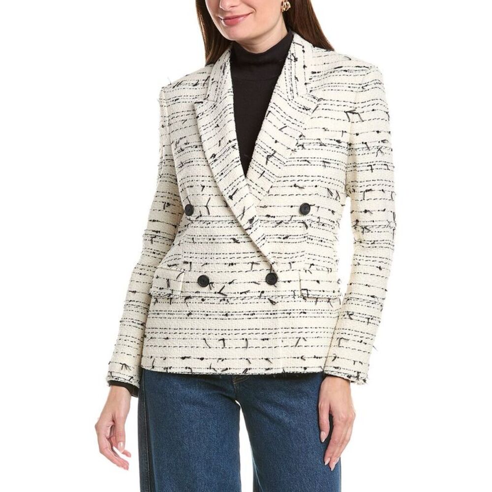 Hugo Boss Womens Jaleto 9 Knit Blazer, White